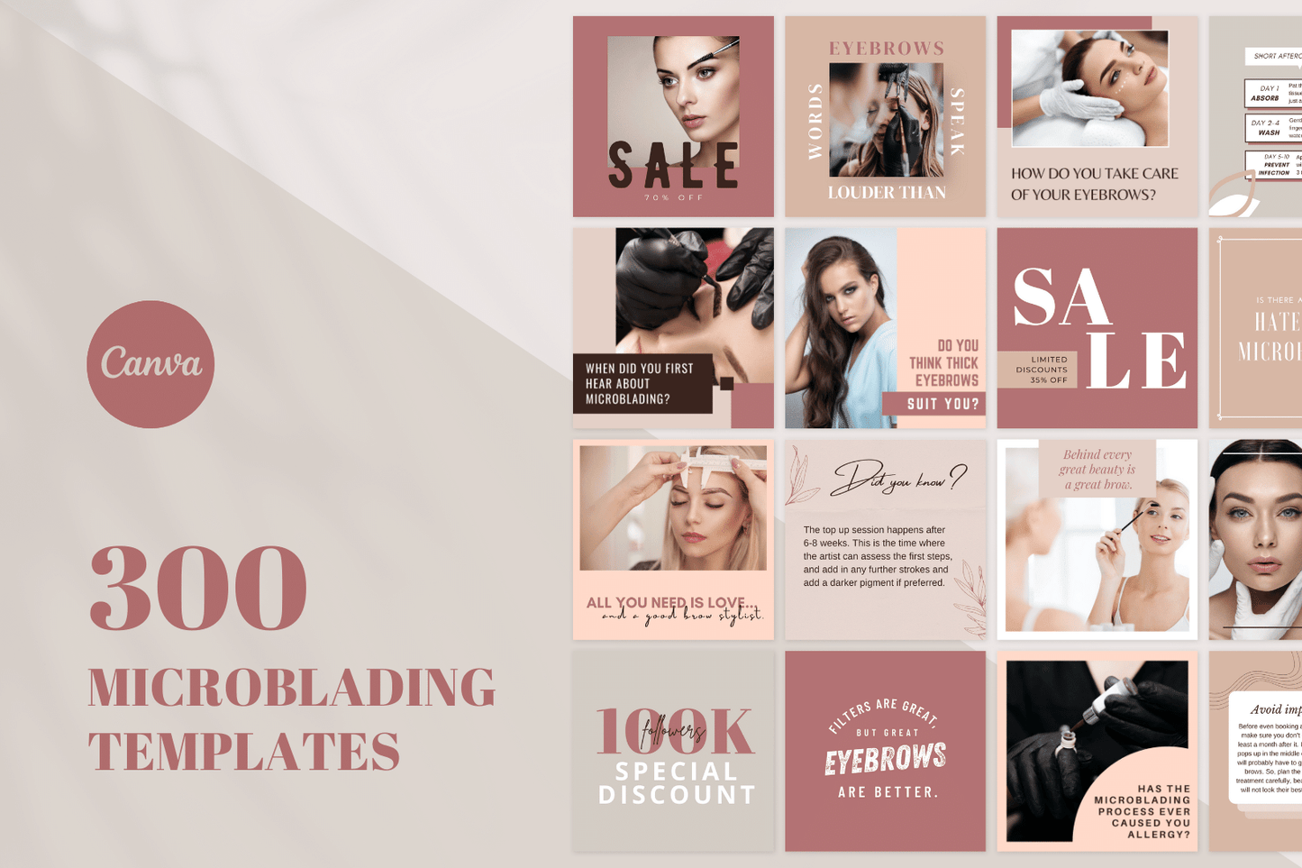 300 Microblading Templates for Social Media