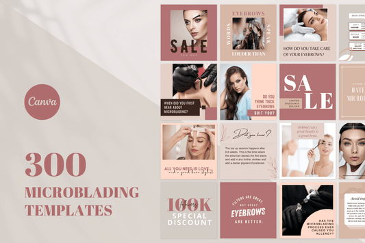 300 Microblading Templates for Social Media