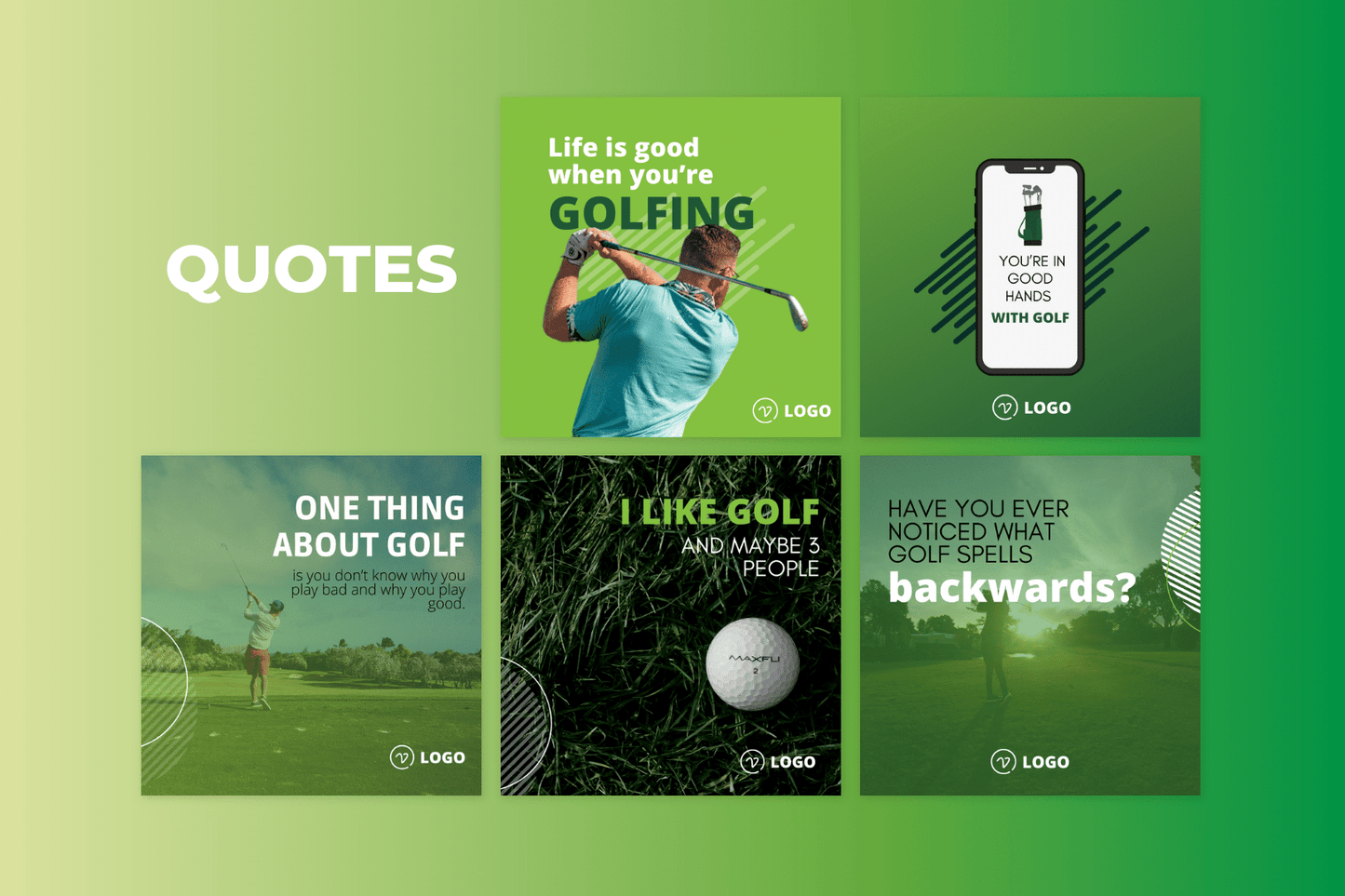 200 Golf Templates for Social Media